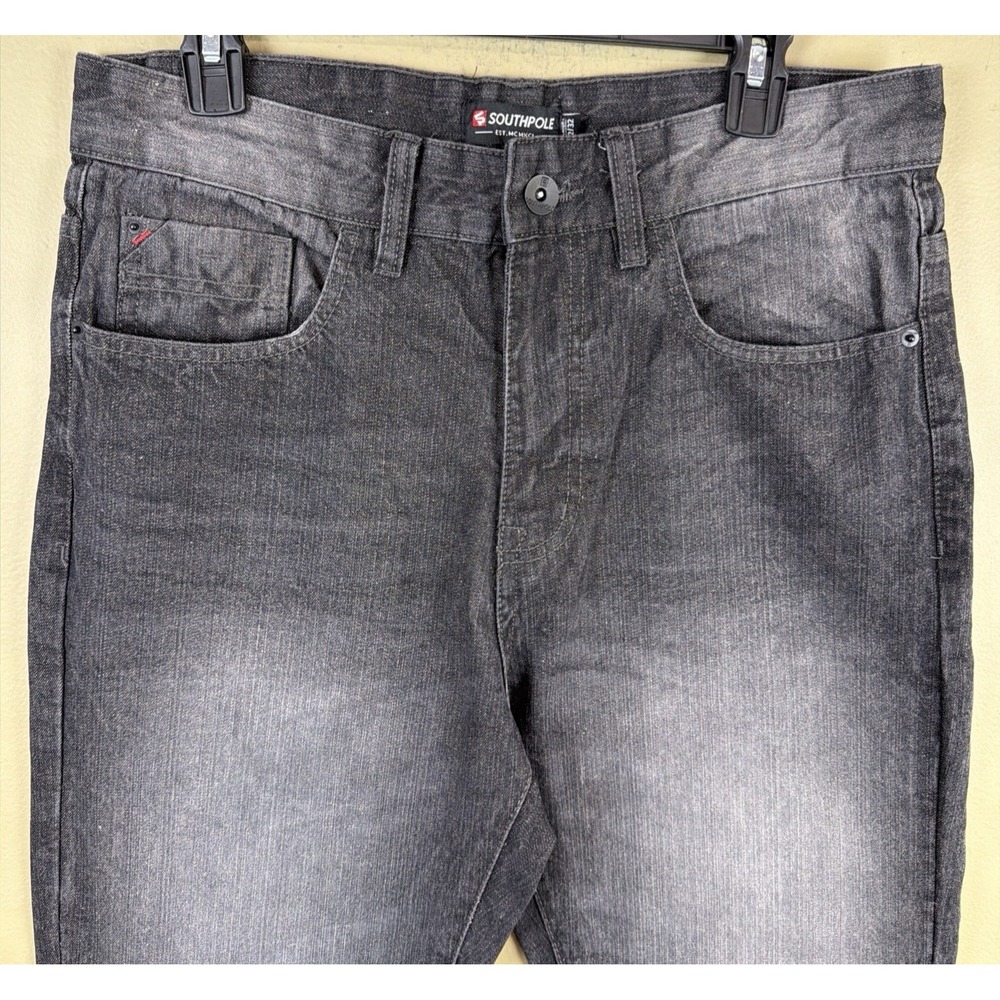 Southpole Jeans Men's Black Straight Denim Skater Jeans 32x32 Y2K